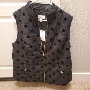 NWT Charter Club Women Vest Polka Dot